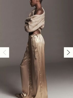 Anthropologie Maeve Liquid Shine Party Pull-On Pants